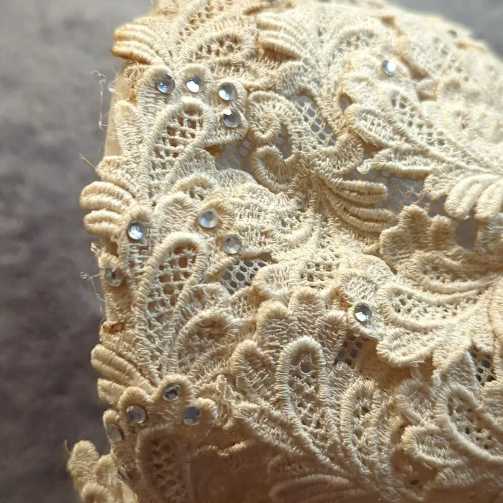Vintage 1950's Womens Emporium Hat San Francisco New‎ York Rhinestones Cream - Picture 7 of 9